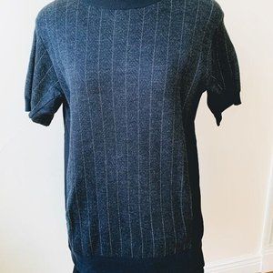 Sacai Unique Long Sweater /Dress with Skirt Grayish Stripe Short Sleeve